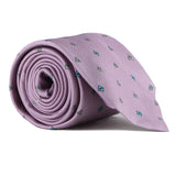 Dunhill monogram and wingnut patterned tie in mulberry silk