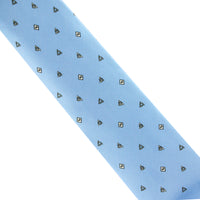 Dunhill monogram and wingnut patterned tie in mulberry silk pale blue