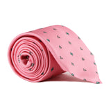 Dunhill monogram and wingnut patterned tie in mulberry silk pink