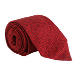Dunhill red silk tie in a signature longtail pattern
