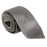 Dunhill luxuriously thick mulberry silk tie in a twill and herringbone pattern