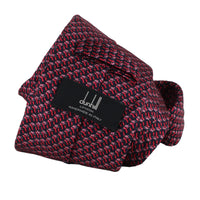 Dunhill luxurious mulberry&nbsp;silk tie in a&nbsp;t-bar zip pattern