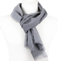 Dunhill finely woven wool scarf in an Engine Turn pattern