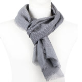 Dunhill finely woven wool scarf in an Engine Turn pattern