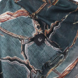 Dunhill fine silk and wool blend marbled pattern scarf