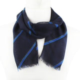 Dunhill fine silk and wool blend selvedge patterned tubular scarf