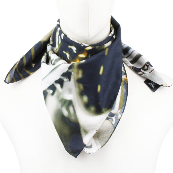 Dunhill square scarf in an abstract transmission gear pattern