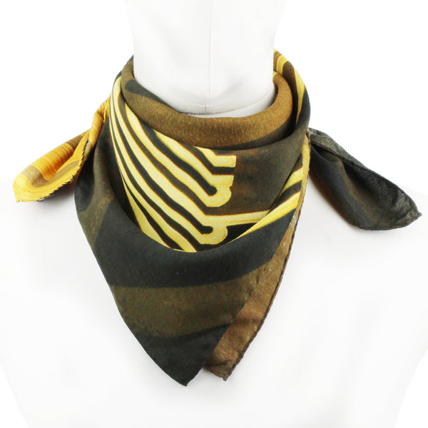 Dunhill square scarf in an abstract Dunhill longtail pattern