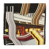 Dunhill square scarf in an abstract longtail and store pattern