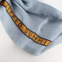 Dunhill finely woven silk selvedge patterned tubular scarf