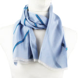 Dunhill finely woven raw silk selvedge patterned tubular scarf
