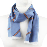 Dunhill finely woven raw silk selvedge patterned tubular scarf
