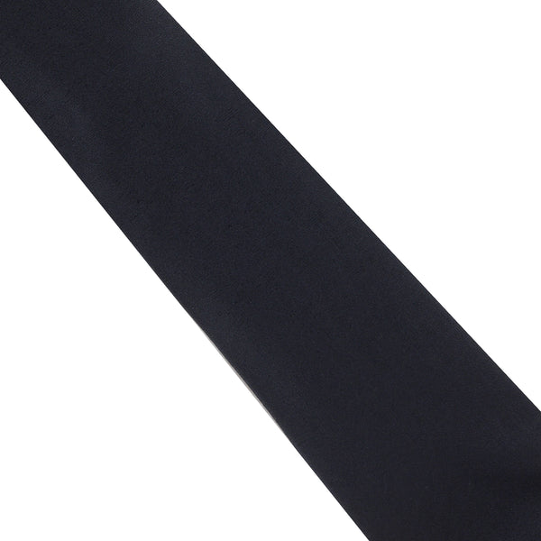 Dunhill woven mulberry silk textured tie in dark charcoal grey