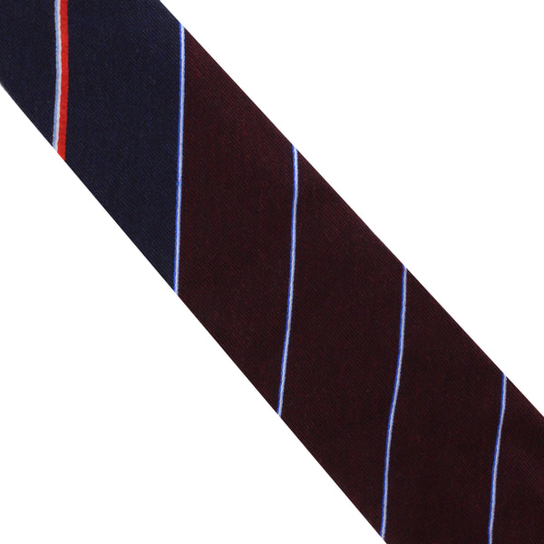 Dunhill luxurious wool and silk blend block striped tie