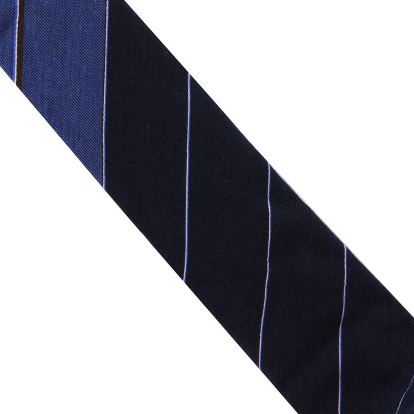 Dunhill luxuriousl wool and silk blend block stripe patterned tie