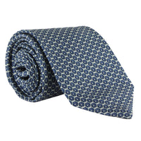 Dunhill hexbolt patterned woven mulberry silk tie