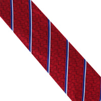 Dunhill silk tie in a stripe and longtail logo pattern