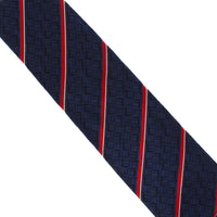 Dunhill silk tie in a stripe and longtail logo pattern