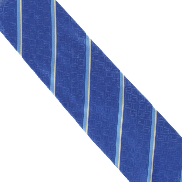 Dunhill silk tie in a stripe and longtail logo pattern