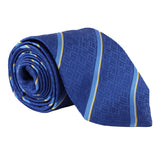 Dunhill silk tie in a stripe and longtail logo pattern