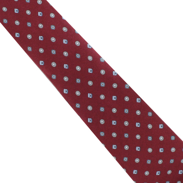 Dunhill mulberry silk tie in a cufflink printed pattern