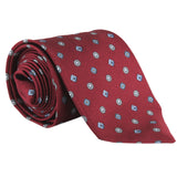 Dunhill mulberry silk tie in a cufflink printed pattern