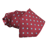 Dunhill mulberry silk tie in a cufflink printed pattern