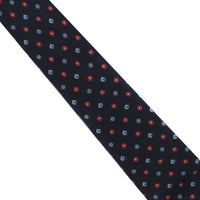 Dunhill mulberry silk tie in a cufflink printed pattern