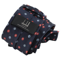 Dunhill mulberry silk tie in a cufflink printed pattern