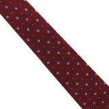 Dunhill mulberry silk tie in a square cufflink printed pattern