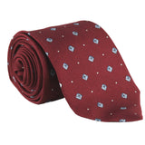 Dunhill mulberry silk tie in a square cufflink printed pattern