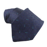 Dunhill luxurious silk tie in a longtail logo with contrasting scattered d pattern