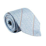 Dunhill luxurious silk tie in a longtail logo with contrasting stripe pattern
