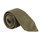 Dunhill luxurious woven silk tie in a tobacco tone