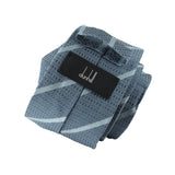 Dunhill luxurious woven silk tie in a longtail d and stripe pattern