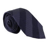 Dunhill luxurious woven silk tie in a longtail and grosgrain stripe pattern