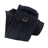 Dunhill luxurious archive graphic woven silk tie in an ink blue tone