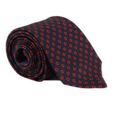 Dunhill mulberry silk tie in a hexbolt pattern