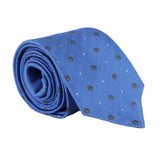 Dunhill silk tie in a woven herringbone pattern and hexbolt print