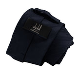 Dunhill textured woven pattern silk tie in dark navy blue