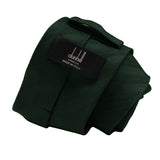 Dunhill textured woven pattern silk tie in a dark emerald green