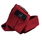 Dunhill woven twill tie in a fine double dot pattern