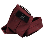 Dunhill woven twill tie in a fine double dot pattern