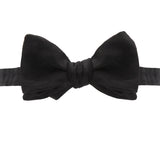 Dunhill black micro-ribbed bow tie in silk