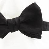 Dunhill black micro-ribbed bow tie in silk