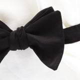 Dunhill bow tie in matt black silk