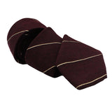 Dunhill luxurious wool and silk blend tie in a fine regimental stripe pattern