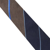Dunhill luxurious wool and silk blend tie in a block stripe pattern