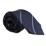 Dunhill luxurious wool and silk blend tie in a block stripe pattern