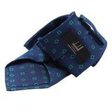 Dunhill&nbsp;tie in a luxurious mulberry silk
A repeat gasket pattern in an emerald green tone